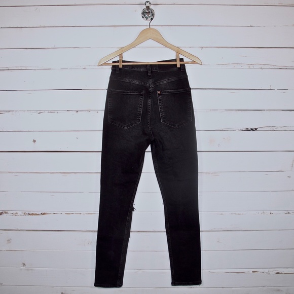 H&M Vintage Destroyed High Rise Charcoal Skinny - Picture 2 of 11